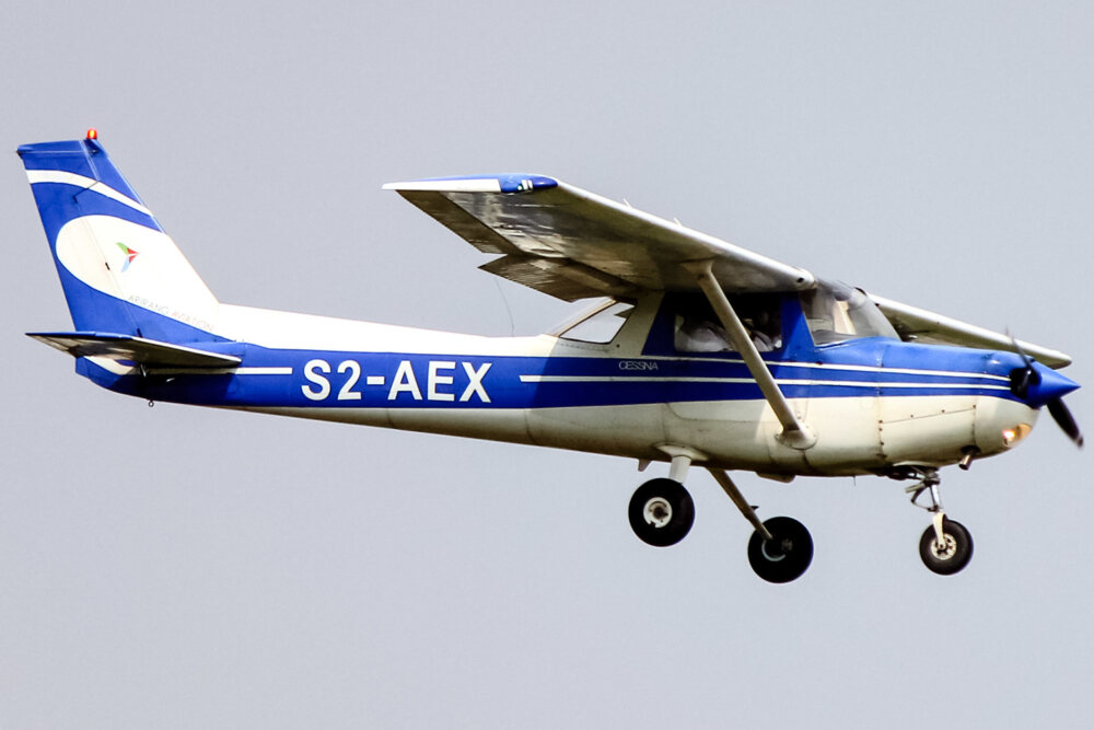 White light plane in flight
