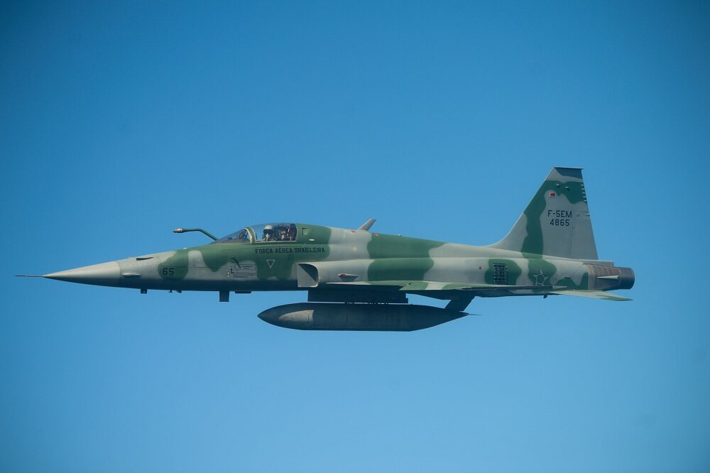 Brazilian Air Force F-5 fighter in flight